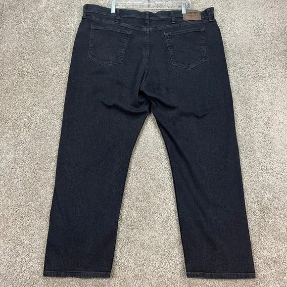 Wrangler‎ Authentics Mens Dark Wash Straight Leg Jeans 42x29 Stretch Waistband